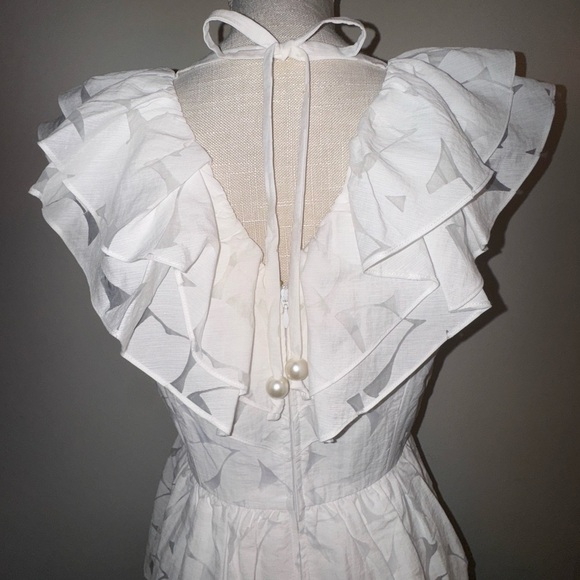 Lilly Pulitzer Ritamarie Ruffle Dress Resort White Flora Faille Sz 6 NWT - Picture 5 of 16